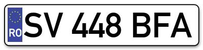 Placuta inmatriculare numar auto  SV-448-BFA, SV 448 BFA, SV448BFA
