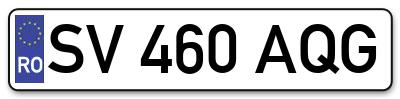 Placuta inmatriculare numar auto  SV-460-AQG, SV 460 AQG, SV460AQG