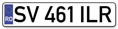 Placuta inmatriculare numar auto  SV-461-ILR, SV 461 ILR, SV461ILR