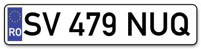 Placuta inmatriculare numar auto  SV-479-NUQ, SV 479 NUQ, SV479NUQ