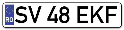 Placuta inmatriculare numar auto  SV-48-EKF, SV 48 EKF, SV48EKF