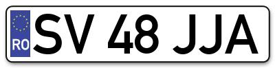 Placuta inmatriculare numar auto  SV-48-JJA, SV 48 JJA, SV48JJA