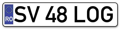 Placuta inmatriculare numar auto  SV-48-LOG, SV 48 LOG, SV48LOG