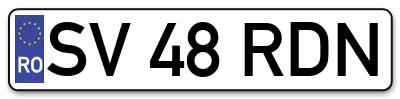 Placuta inmatriculare numar auto  SV-48-RDN, SV 48 RDN, SV48RDN