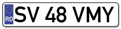 Placuta inmatriculare numar auto  SV-48-VMY, SV 48 VMY, SV48VMY