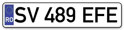 Placuta inmatriculare numar auto  SV-489-EFE, SV 489 EFE, SV489EFE