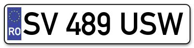 Placuta inmatriculare numar auto  SV-489-USW, SV 489 USW, SV489USW