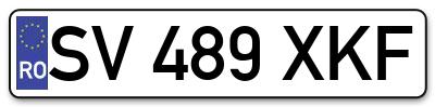 Placuta inmatriculare numar auto  SV-489-XKF, SV 489 XKF, SV489XKF