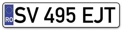 Placuta inmatriculare numar auto  SV-495-EJT, SV 495 EJT, SV495EJT