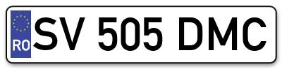 Placuta inmatriculare numar auto  SV-505-DMC, SV 505 DMC, SV505DMC