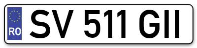 Placuta inmatriculare numar auto  SV-511-GII, SV 511 GII, SV511GII