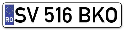 Placuta inmatriculare numar auto  SV-516-BKO, SV 516 BKO, SV516BKO