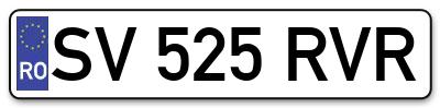 Placuta inmatriculare numar auto  SV-525-RVR, SV 525 RVR, SV525RVR