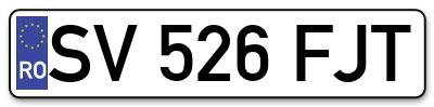 Placuta inmatriculare numar auto  SV-526-FJT, SV 526 FJT, SV526FJT