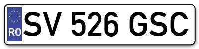 Placuta inmatriculare numar auto  SV-526-GSC, SV 526 GSC, SV526GSC