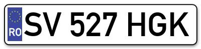 Placuta inmatriculare numar auto  SV-527-HGK, SV 527 HGK, SV527HGK