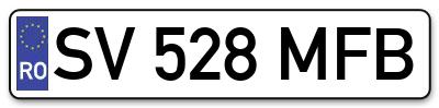 Placuta inmatriculare numar auto  SV-528-MFB, SV 528 MFB, SV528MFB