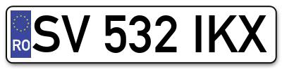 Placuta inmatriculare numar auto  SV-532-IKX, SV 532 IKX, SV532IKX