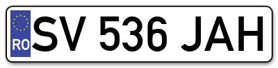 Placuta inmatriculare numar auto  SV-536-JAH, SV 536 JAH, SV536JAH