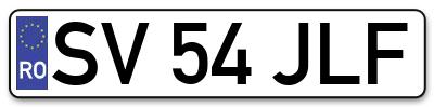 Placuta inmatriculare numar auto  SV-54-JLF, SV 54 JLF, SV54JLF