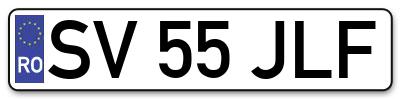 Placuta inmatriculare numar auto  SV-55-JLF, SV 55 JLF, SV55JLF