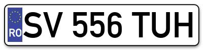 Placuta inmatriculare numar auto  SV-556-TUH, SV 556 TUH, SV556TUH