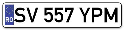 Placuta inmatriculare numar auto  SV-557-YPM, SV 557 YPM, SV557YPM