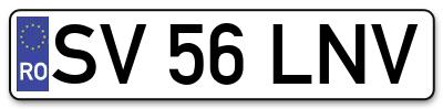 Placuta inmatriculare numar auto  SV-56-LNV, SV 56 LNV, SV56LNV
