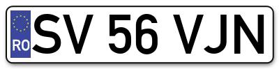 Placuta inmatriculare numar auto  SV-56-VJN, SV 56 VJN, SV56VJN