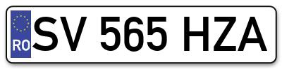 Placuta inmatriculare numar auto  SV-565-HZA, SV 565 HZA, SV565HZA