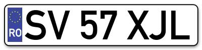 Placuta inmatriculare numar auto  SV-57-XJL, SV 57 XJL, SV57XJL
