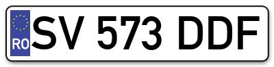 Placuta inmatriculare numar auto  SV-573-DDF, SV 573 DDF, SV573DDF