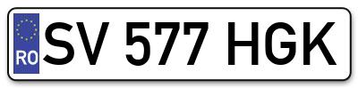 Placuta inmatriculare numar auto  SV-577-HGK, SV 577 HGK, SV577HGK