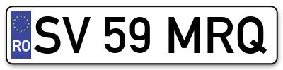 Placuta inmatriculare numar auto  SV-59-MRQ, SV 59 MRQ, SV59MRQ