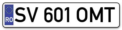 Placuta inmatriculare numar auto  SV-601-OMT, SV 601 OMT, SV601OMT