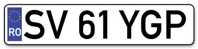 Placuta inmatriculare numar auto  SV-61-YGP, SV 61 YGP, SV61YGP