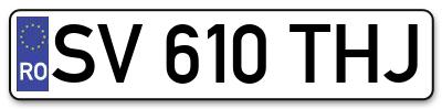 Placuta inmatriculare numar auto  SV-610-THJ, SV 610 THJ, SV610THJ