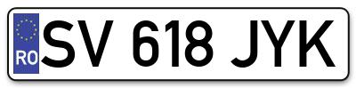 Placuta inmatriculare numar auto  SV-618-JYK, SV 618 JYK, SV618JYK