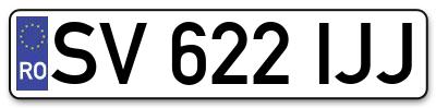 Placuta inmatriculare numar auto  SV-622-IJJ, SV 622 IJJ, SV622IJJ