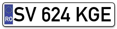 Placuta inmatriculare numar auto  SV-624-KGE, SV 624 KGE, SV624KGE