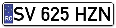 Placuta inmatriculare numar auto  SV-625-HZN, SV 625 HZN, SV625HZN