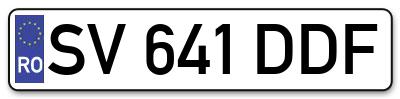 Placuta inmatriculare numar auto  SV-641-DDF, SV 641 DDF, SV641DDF