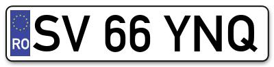 Placuta inmatriculare numar auto  SV-66-YNQ, SV 66 YNQ, SV66YNQ