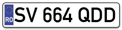 Placuta inmatriculare numar auto  SV-664-QDD, SV 664 QDD, SV664QDD