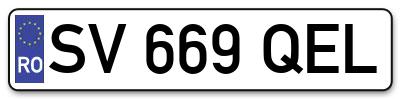 Placuta inmatriculare numar auto  SV-669-QEL, SV 669 QEL, SV669QEL
