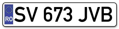 Placuta inmatriculare numar auto  SV-673-JVB, SV 673 JVB, SV673JVB
