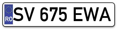 Placuta inmatriculare numar auto  SV-675-EWA, SV 675 EWA, SV675EWA