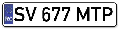 Placuta inmatriculare numar auto  SV-677-MTP, SV 677 MTP, SV677MTP