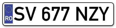 Placuta inmatriculare numar auto  SV-677-NZY, SV 677 NZY, SV677NZY