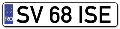 Placuta inmatriculare numar auto  SV-68-ISE, SV 68 ISE, SV68ISE
